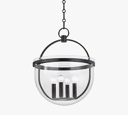 Merrick Round Glass Pendant (12&quot;-16&quot;)