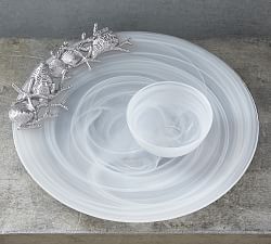 Alabaster Glass Seaside Serving Platter