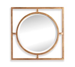 Charli Antique Gold Round Wall Mirror - 18&quot;W