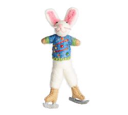 Felt Skating Bunnies Ornaments