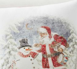 Nostalgic Santa Snowman Pillow Cover