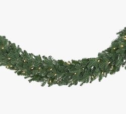 Tree Classics by Balsam Hill Lit Faux Grand Fir Wreath &amp; Garland With Clear Lights