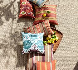 Leticia Ikat Print Outdoor Lumbar Pillow