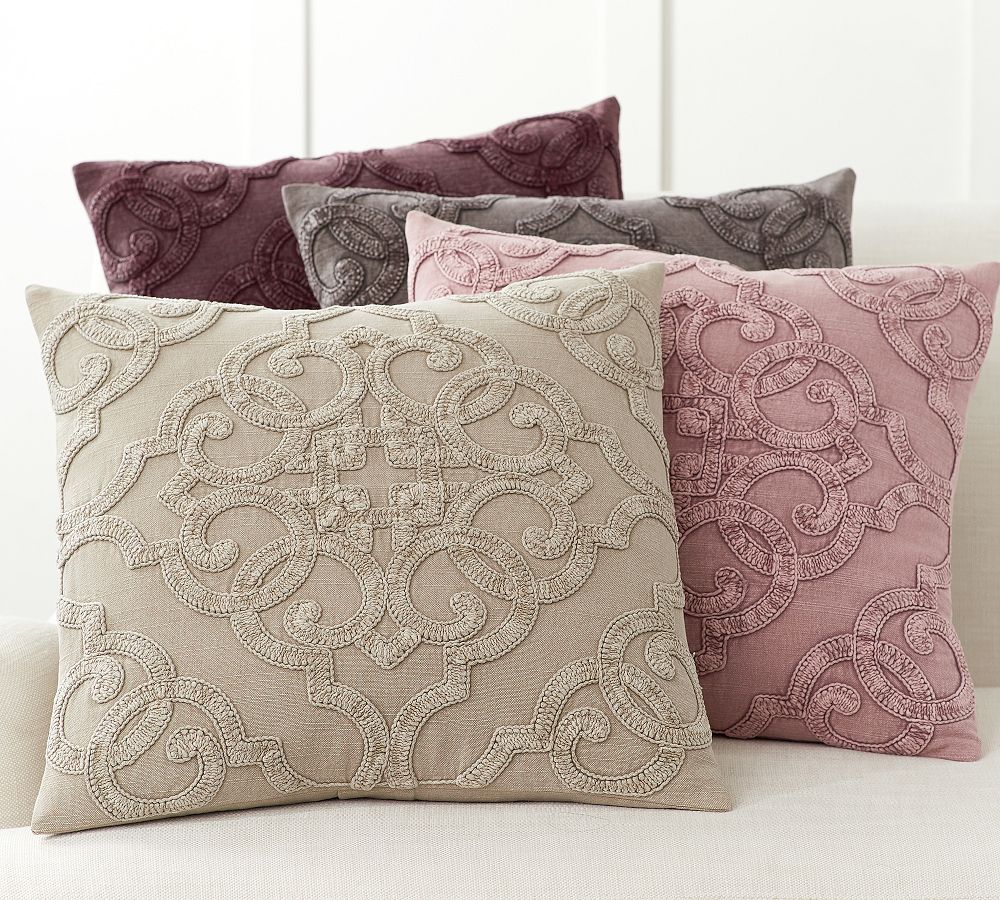 Drew Embroidered Pillow Cover