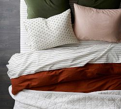 The Emily &amp; Meritt Suit Stripe Tumbled Organic Cotton Sheet Set