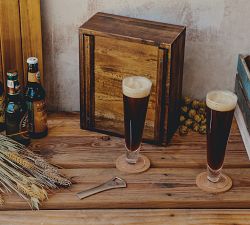 Classic Pilsner Acacia Wood Gift Box - Set for 2