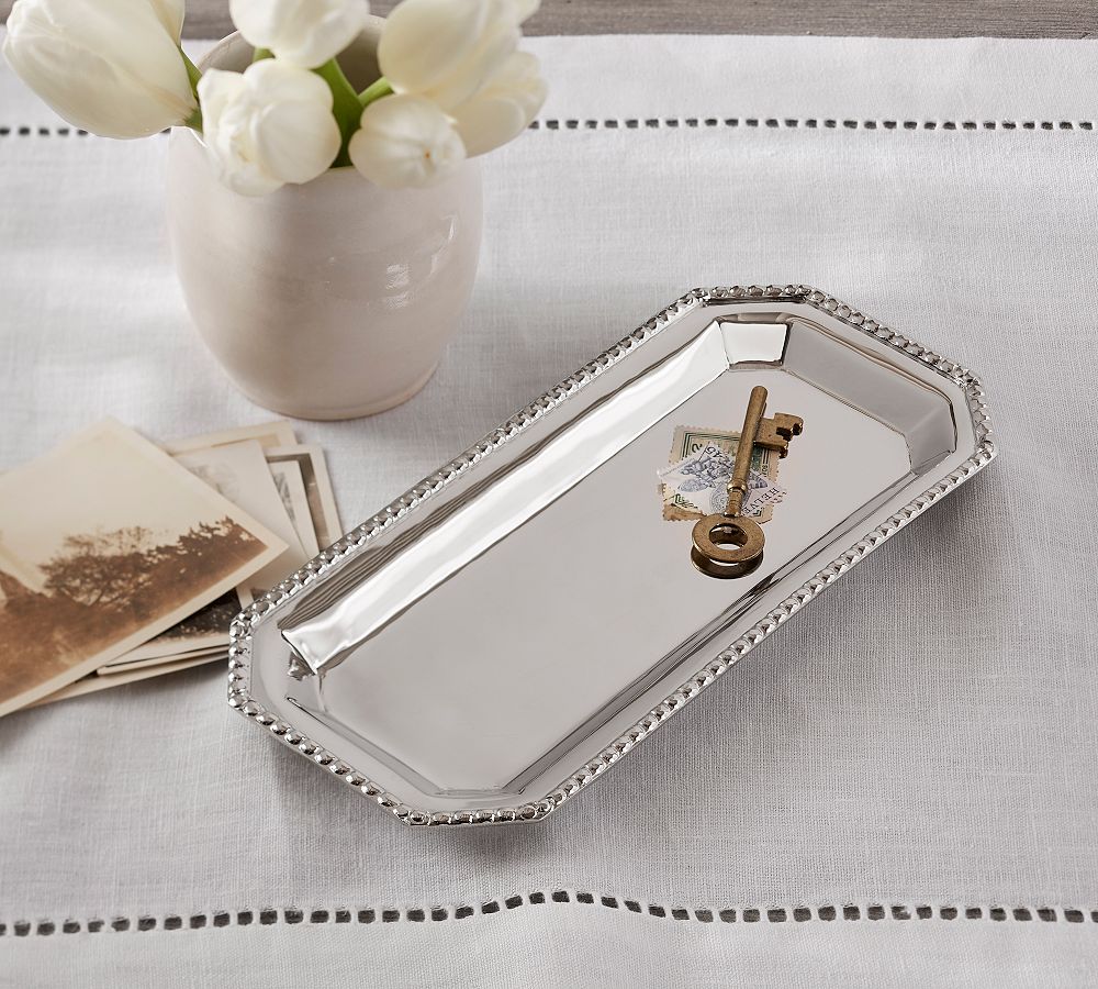 Silver Beaded Tray