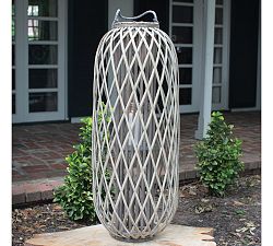 Tall Willow Lantern - Gray