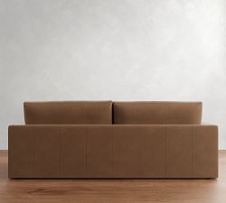 Westwood Square Arm Deep Seat Leather Sofa (77&quot; - 102&quot;)