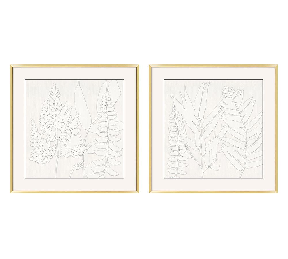 Linen Ferns Framed Print