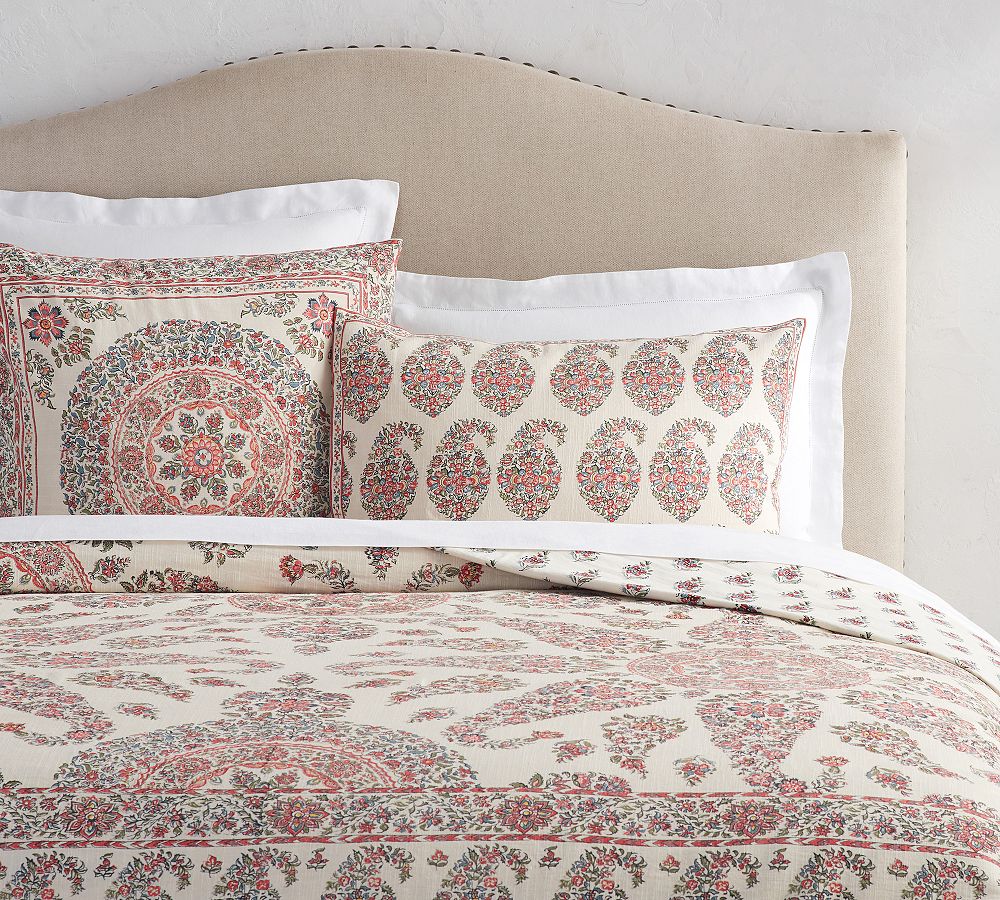 Remy Paisley Print Reversible Cotton Duvet Cover &amp; Shams