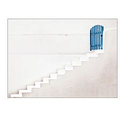 Ascending in Santorini Framed Canvas
