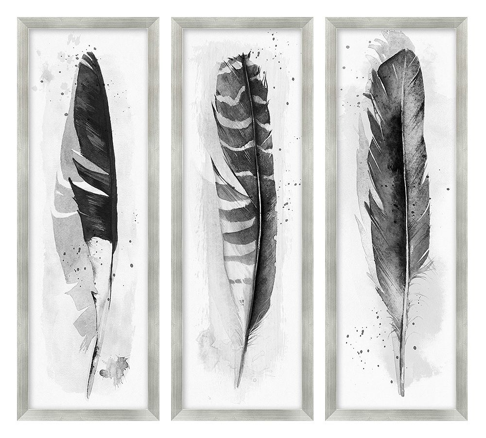 Ink Wash Feather Framed Print