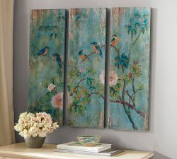 Bird &amp; Branch Triptych Panels - Set of 3