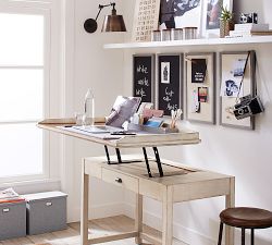 Gray Blythe Linen Desk, Pinboard
