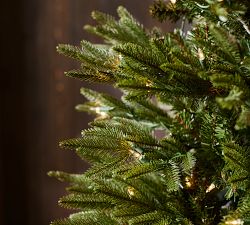 Lit Narrow Lincoln Pine Faux Christmas Trees