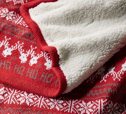 Reindeer Sherpa Back Throw