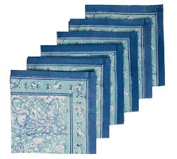 La Mer Block Print Napkins - Set of 6