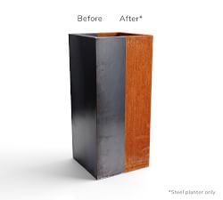 Pedestal Outdoor Planters - Corten Steel