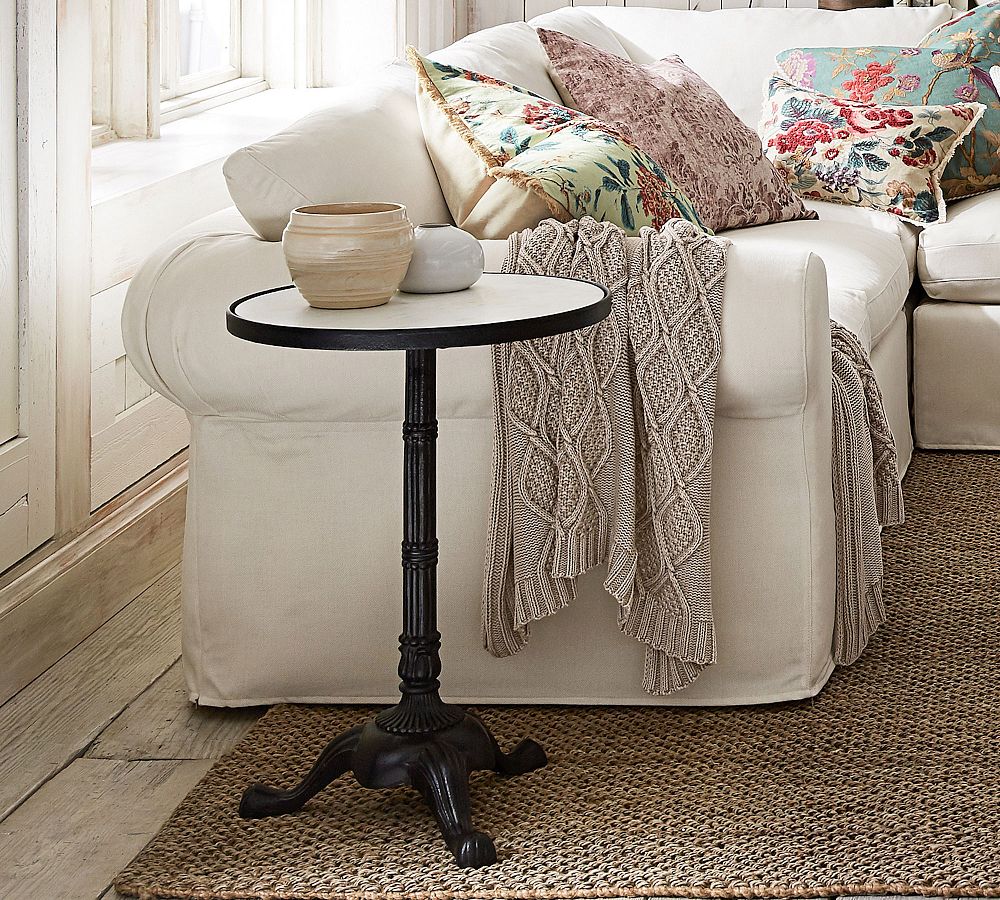 Rae Round Marble End Table (20&quot;)