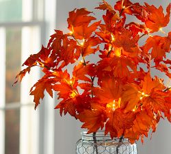 Lit Faux Maple Tree Branches - Set of 2