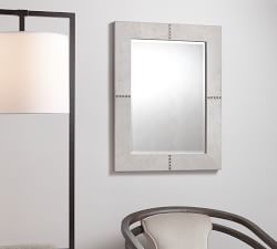 Aaden Leather Rectangular Wall Mirror