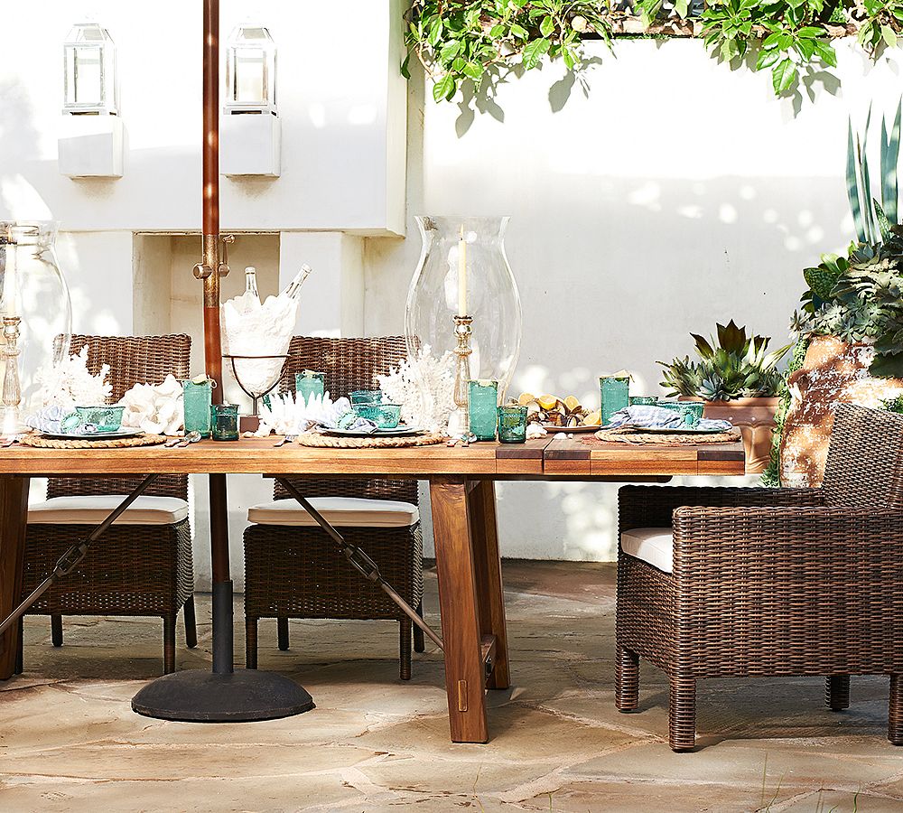 Benchwright Outdoor 74&quot; Extending Rectangular Dining Table