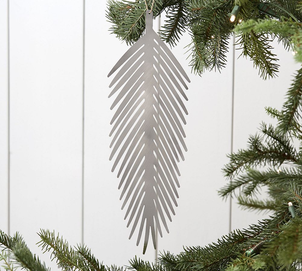 Silver Metal Leaf Ornament