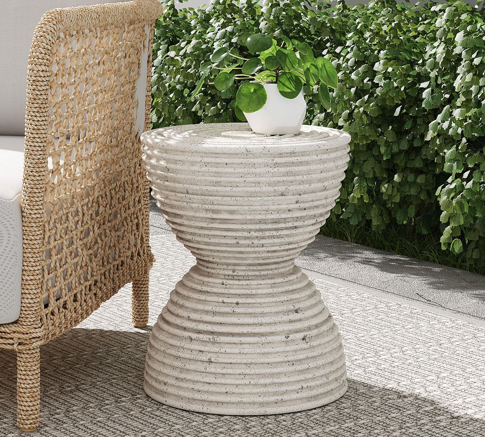 Velez Concrete Round Outdoor Accent Table (14&quot;)