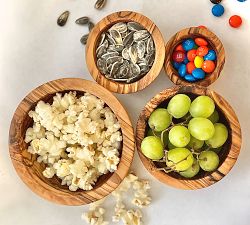 Olive Wood Nesting Snack Bowls