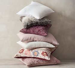 Drew Embroidered Pillow Cover - Fig