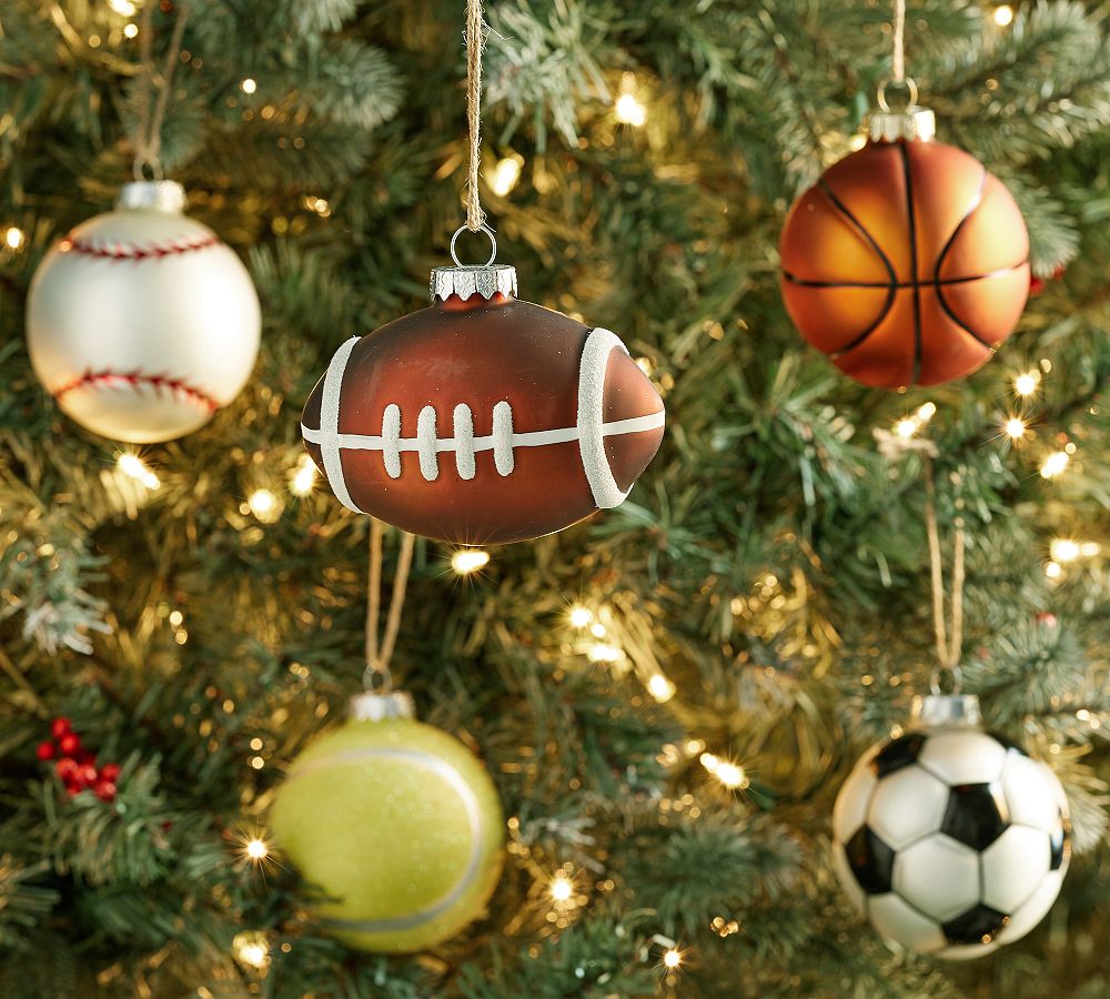 Mercury Glass Sports Ball Ornaments