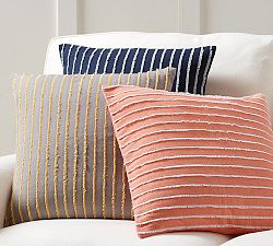 Fringe Striped Pillow Cover