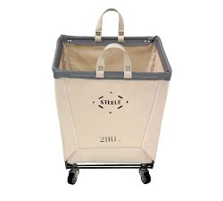 Medium Square Canvas Laundry Basket with Wheels