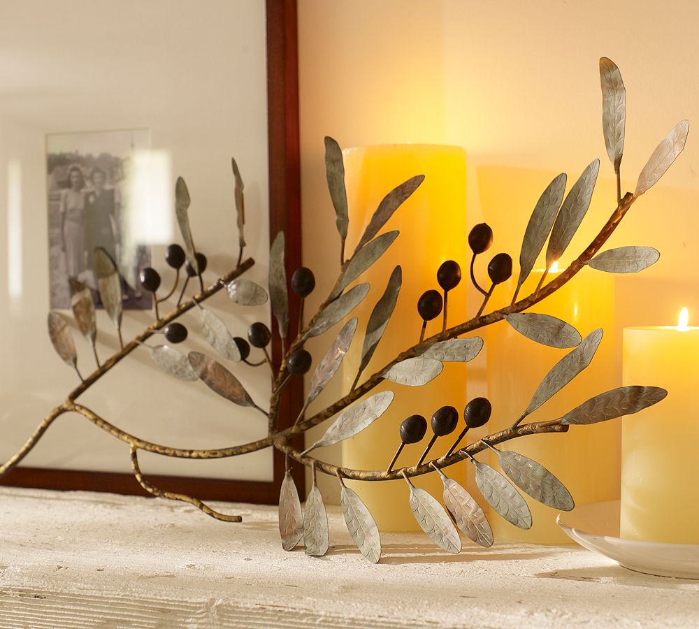 Metal Olive Branch Wall Art