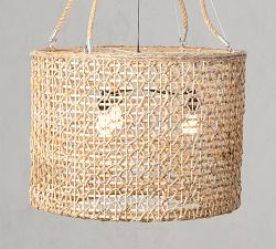 Open Weave Rattan Drum Pendant (30&quot;)