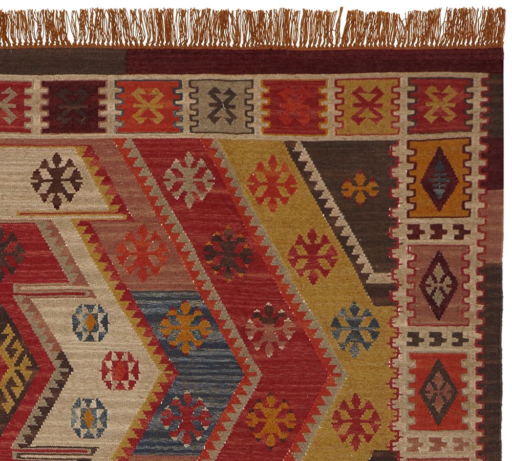 Gianna Outdoor Kilim Rug Swatch - Warm Multi