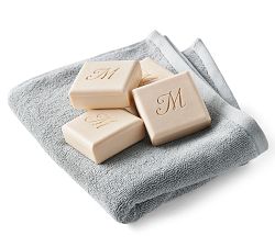 Monogrammed Paperwhite Square Soap Set