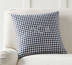 Piped Gingham Pillow Cover