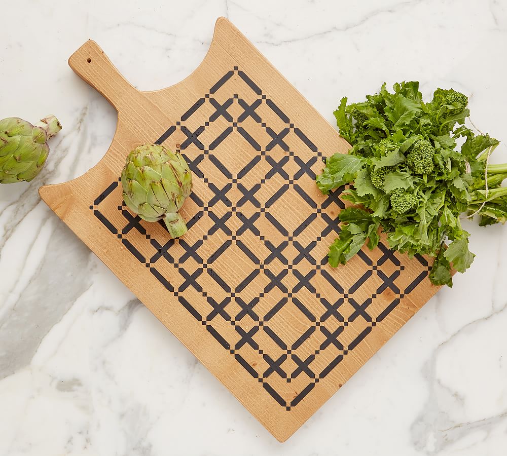 COCOCOZY x et&#250;HOME Plaid Handcrafted Reclaimed Wood Serving Board