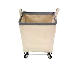 Medium Square Canvas Laundry Basket with Wheels