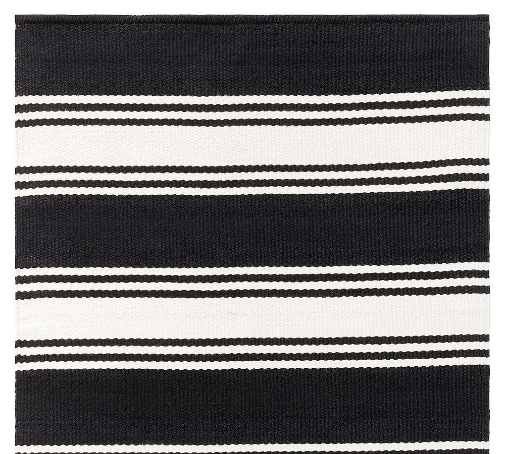 Modern Farmhouse Outdoor Performance Striped Rug | Pottery Barn
