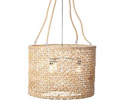 Open Weave Rattan Drum Pendant (30&quot;)