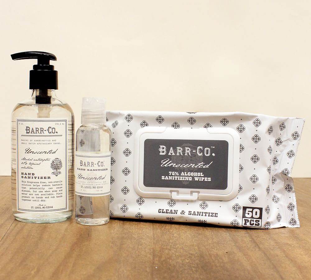 Barr-Co. 8 oz Hand Sanitizer, 2 oz Hand Sanitizer with 1 Box of Wipes
