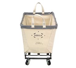 Medium Rectangle Canvas Laundry Basket with Wheels
