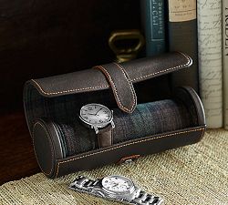 Tartan Plaid Watch Roll Case