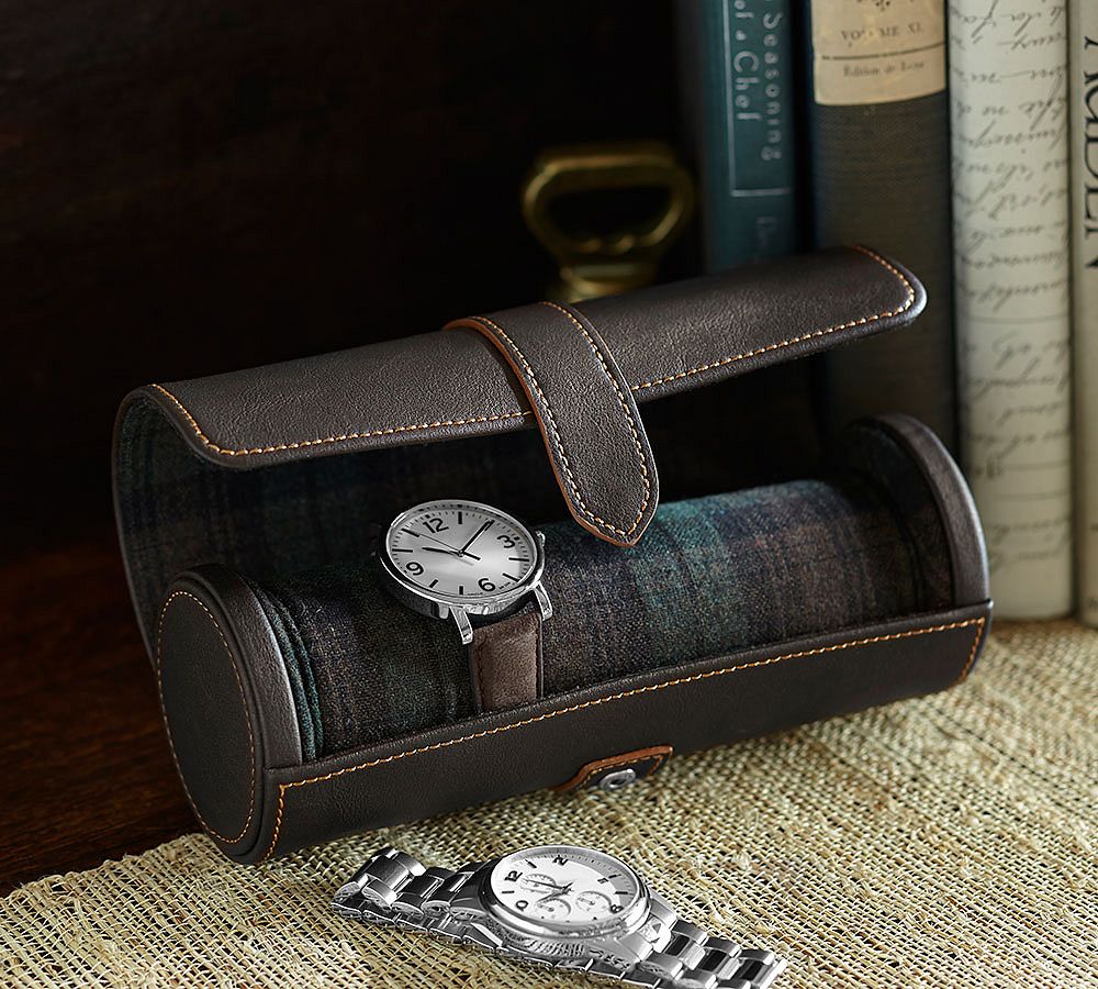 Tartan Plaid Watch Roll Case