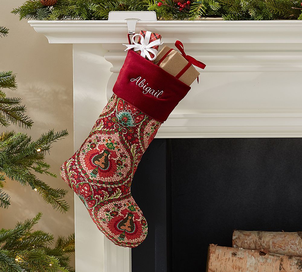 Darcy Printed Velvet Paisley Stocking