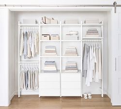Essential&#160;Reach-In&#160;Closet by Hold Everything, 8' Hanging System with 3 Drawers&#8203;