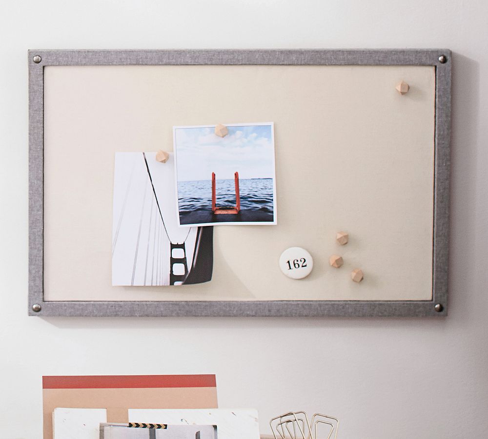 Gray Blythe Linen Desk, Pinboard